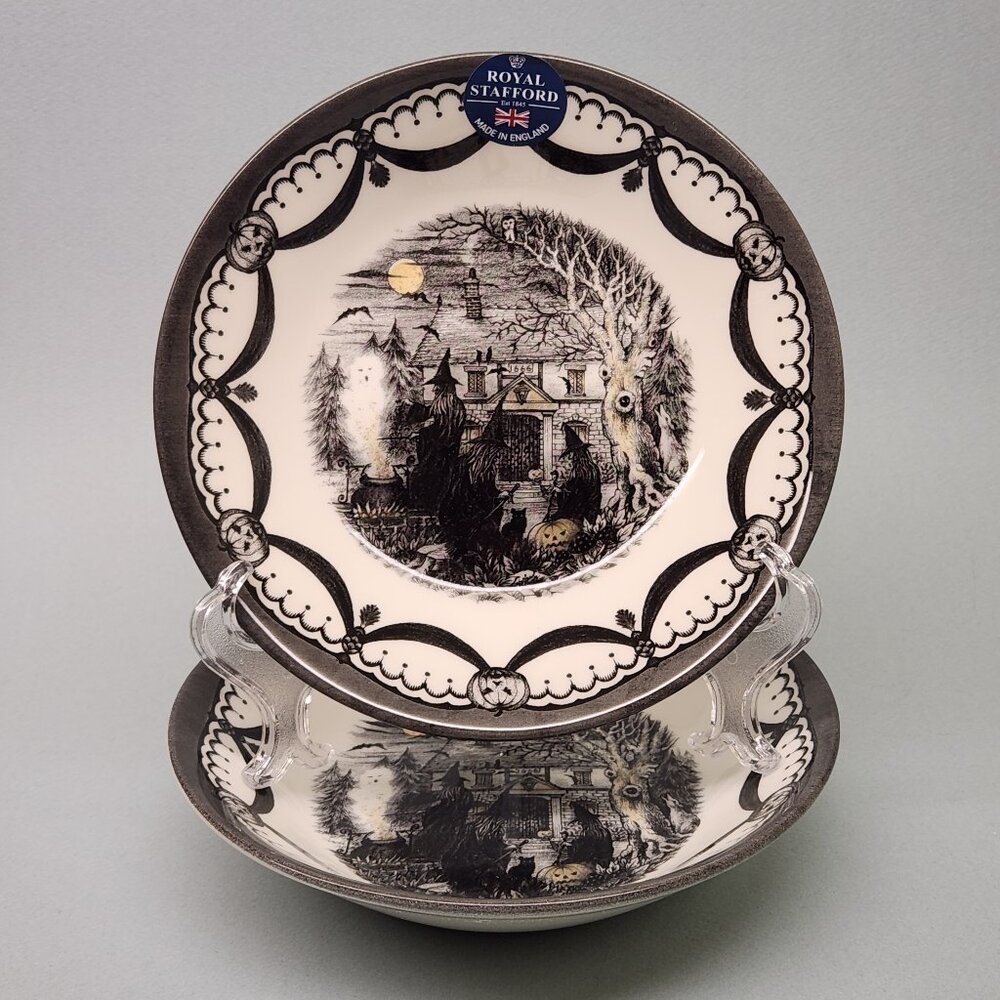 Set of 2  Cereal Bowls - Royal Stafford Witch Coven Halloween China